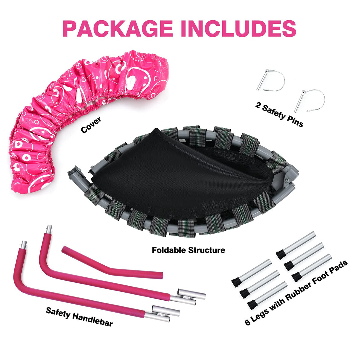 Giantex 36-Inch Mini Trampoline for Kids, ASTM Approved Foldable Rebounder Trampoline