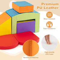 6 Pieces Foam Climbing Blocks with Tunnel Stairs and Ramp for 12 Months+