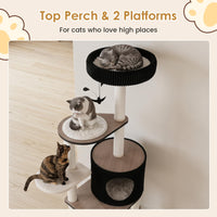 Large Cat Tree Tower with Condo Scratching Posts and Ramp for Cats