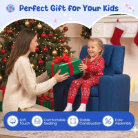 Kids Recliner Chair, PU Leather Push Back Toddler Sofa with Cup Holder