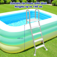 192 cm Above Ground Pool Ladder A-Frame Swimming Pool Ladder with Top Platform