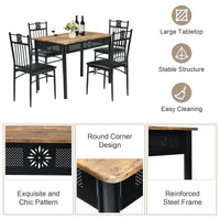 Giantex 5 Pieces Dining Table Set, Modern Kitchen Table Set for 4 Person, Bistro Table Set for Home