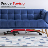 Foldable Adjustable Sit-Up Bench with Crunch Handles Home Gym Exercise Equipment