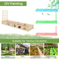 Raised Garden Bed w/Planter Box & Trellis, Outdoor Wooden Planter Box Kit for Flower