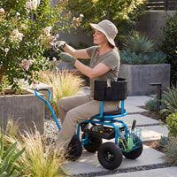 Rolling Garden Work Seat with Wheels and Swivel Seat