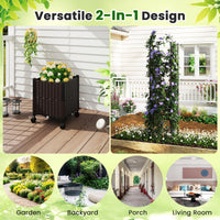 220cm Tall Raised Garden Bed w/Trellis