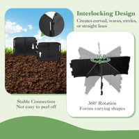 Plastic Garden Edging Kit Interlocking Design for Landscaping and Lawn