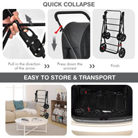 4-in-1 Double Layer Pet Stroller, Foldable Cat Dog Stroller on Wheels