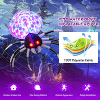 Giantex 105CM Wall Halloween Inflatable Spider with Multi-colour Lights