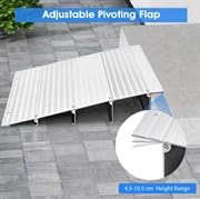 Door Threshold Ramp, 86.5 x 54 x 10.5 cm Rise Wheelchair Threshold Ramp