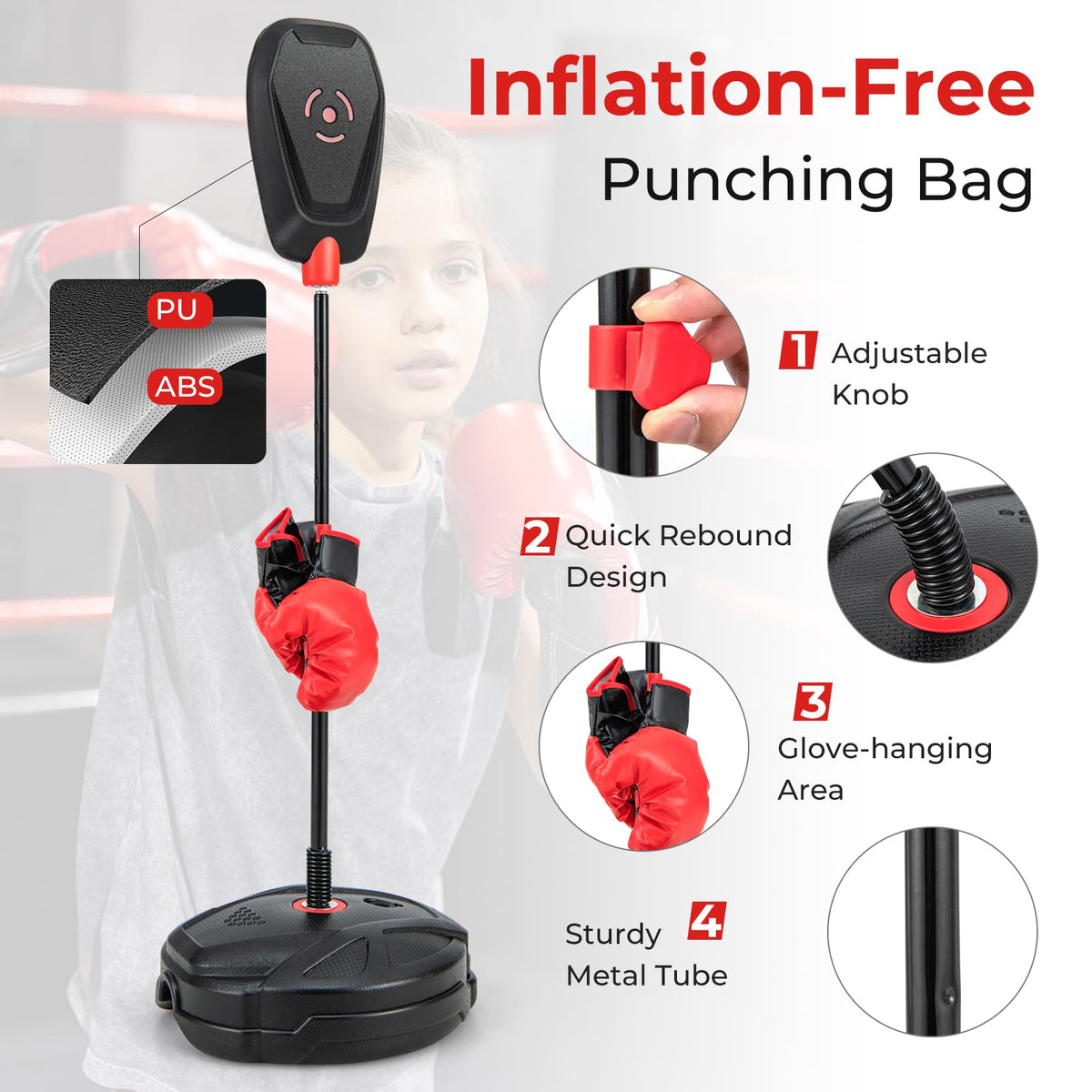 Punching Bag Boxing set with Punching Speed Ball for 5+ Years Old Boys & Girls