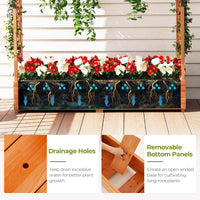 Raised Garden Bed with 2-Sided Trellis & Hanging Roof, Fir Wood Planter Box