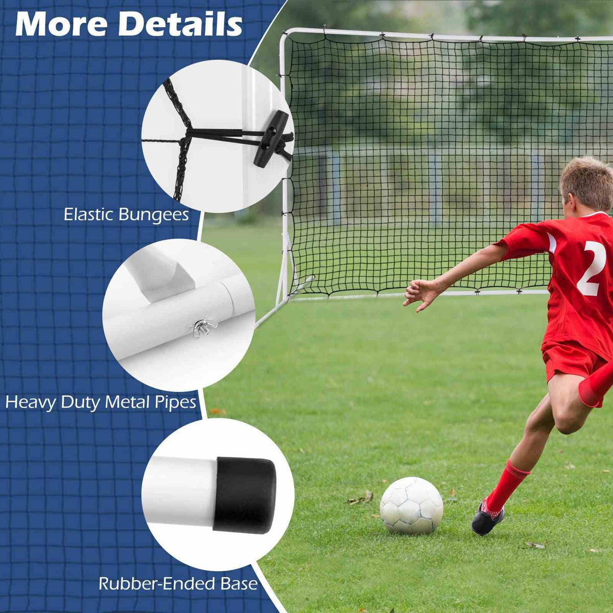 375cm x185cm Soccer Rebounder Net with Carrying Bag