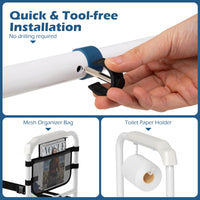 Foldable Toilet Safety Frame with Adjustable Height and Width Non-Slip Design