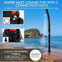 2.2M Solar Heated Shower with Adjustable Head & Foot