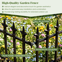 5/10-Pack Metal Garden Fence 280/560x44cm No Dig Border for Lawn Pathway