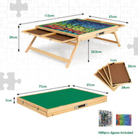 1000 PCS Portable Puzzle Table, 3-Angle Adjustable Jigsaw Board with Anti-Slip Felt