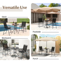 3 PCS Outdoor Bar Stool Set, Bistro Furniture with DPC Tabletop
