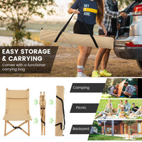 Portable Folding Camping Chair with 2-Level Adjustable Backrest for Picnic, Beach