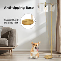Industrial Floor Lamp with Hanging Glass Lampshade and Foot Switch