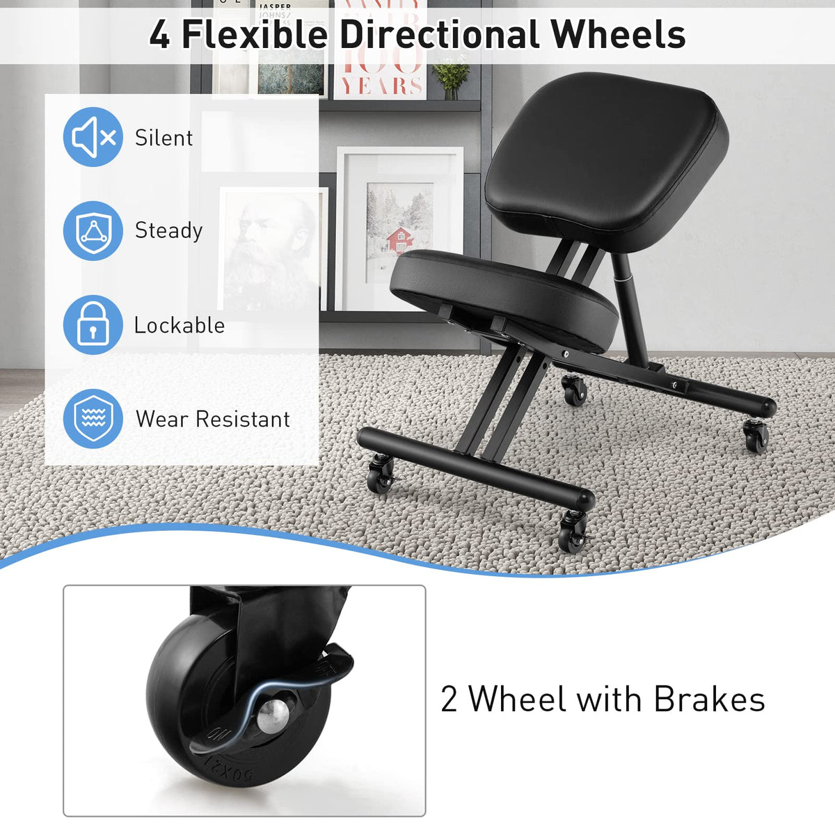 Giantex Ergonomic Kneeling Chair, Height Adjustable Kneeling Stool