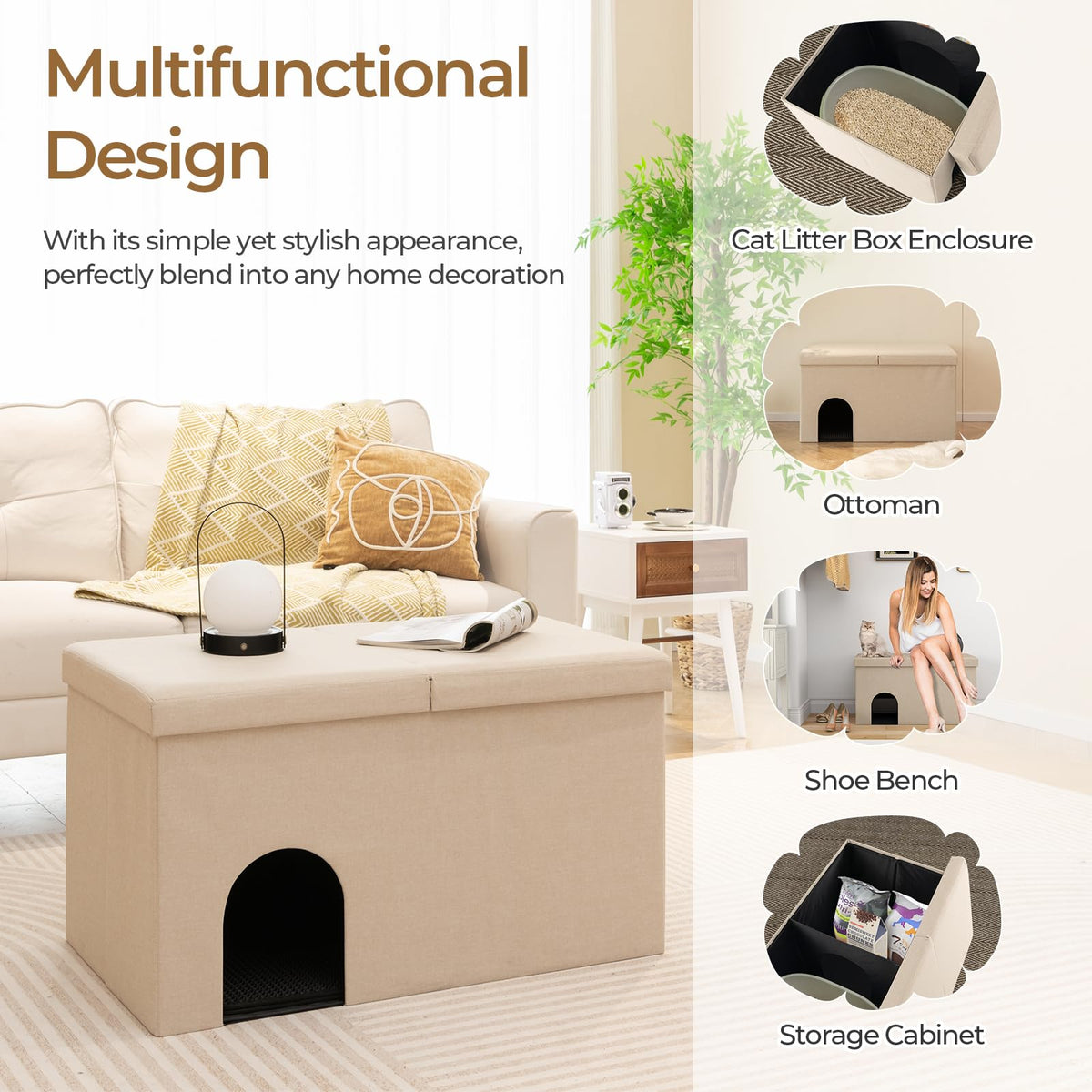 Cat Litter Box Enclosure Hidden Furniture