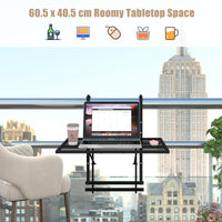 5-Level Height-Adjustable Balcony Hanging Table