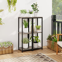 3 Tier Tall Metal Plant Stand with Anti-tipping Device for Balcony Living Room Office
