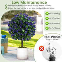 et of 2 Artificial Purple Rose Topiary Ball Trees