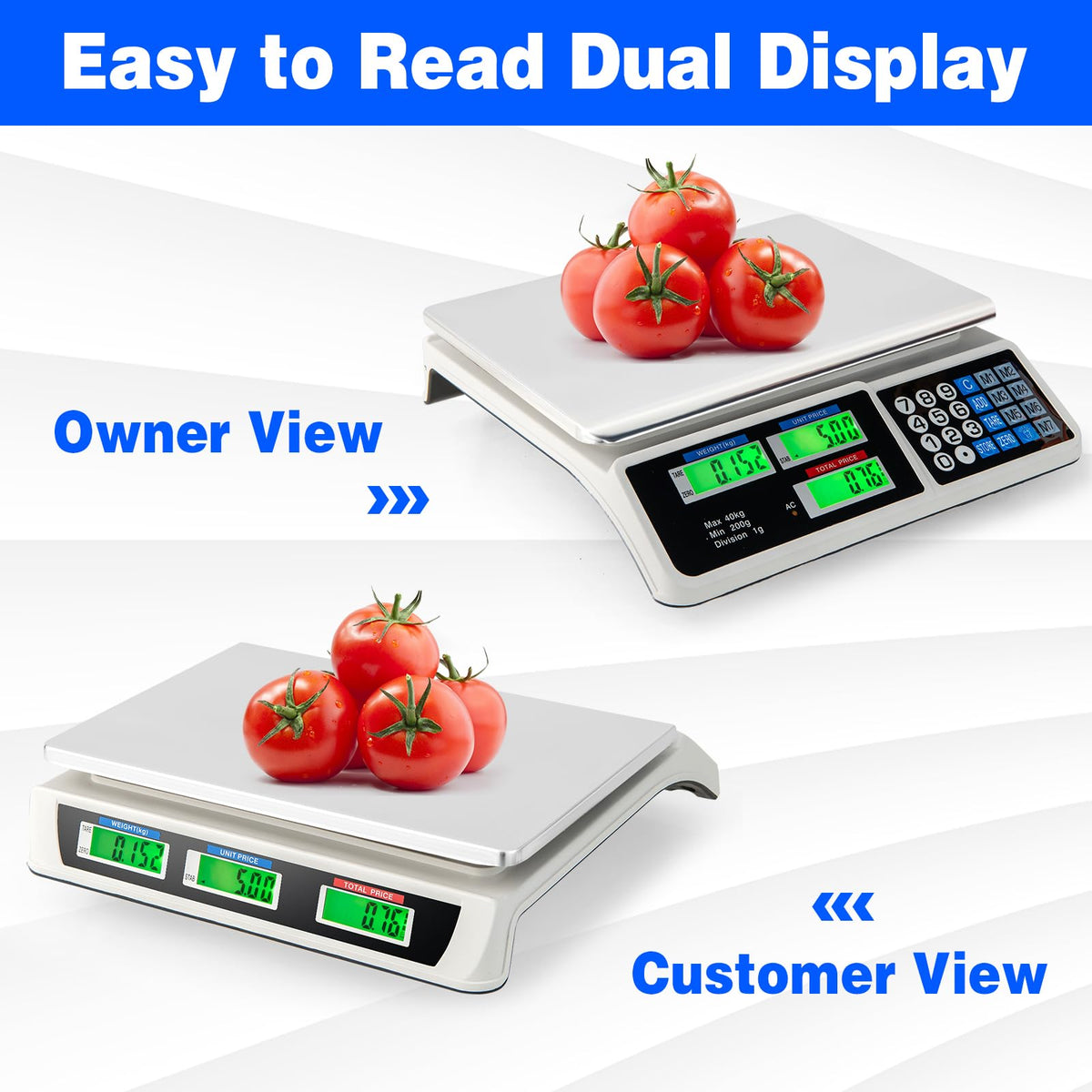 Giantex 40 kg Digital Kitchen Scale, High Precision Digital Commercial Food Meat Weighting Scale