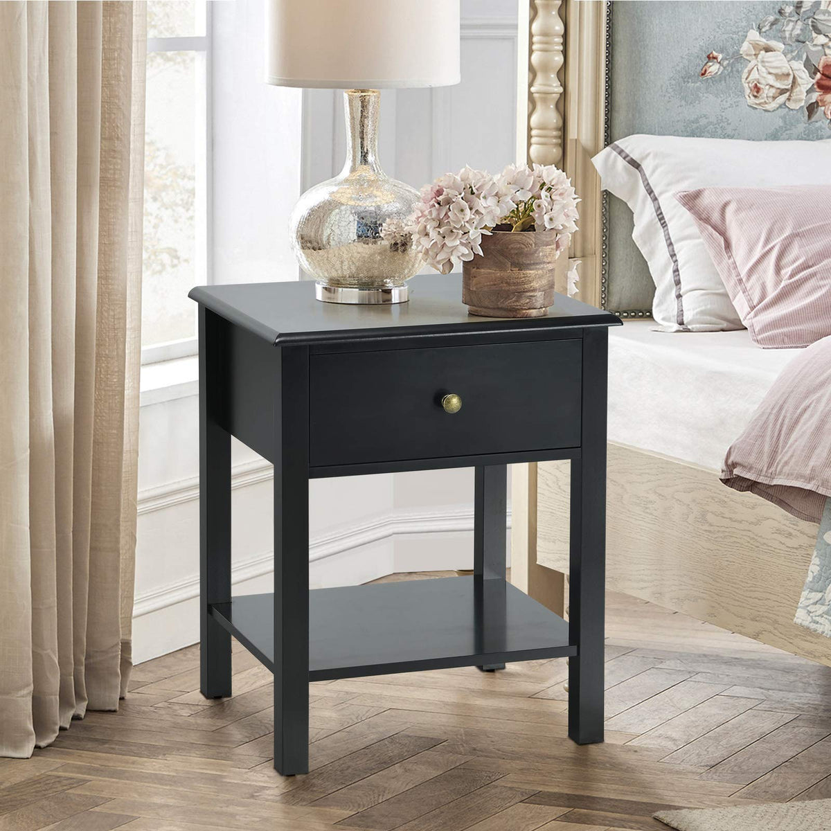 Giantex Giantex Nightstand with Drawer and Shelf