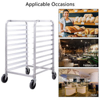 Giantex 10 Tier Aluminum Bakery Rack, Home Commercial Kitchen Bun Pan Bakery Rack, Utility Rolling Sheet Pan Rack