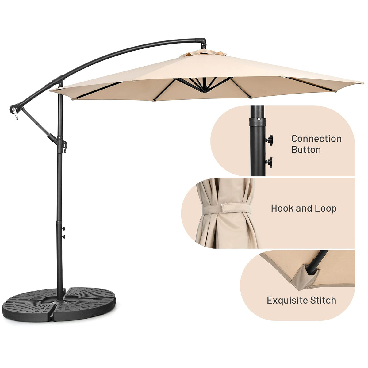 3M Patio Offset Umbrella w/8 Ribs