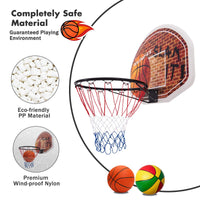 Wall Mounted Fan Backboard W/2 nets Basketball Hoop & Rim Outdoor Indoor Sports