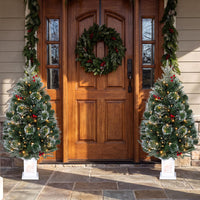 90cm Pre-Lit Potted Christmas Tree with 80 Warm White LED Lights
