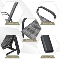 Set of 6 Outdoor PE Wicker Stackable Chairs for Garden & Yard & Deck & Lawn