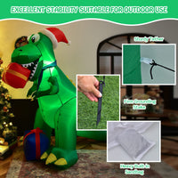 180 CM Christmas Inflatable Dinosaur with LED Lights for Yard & Deck