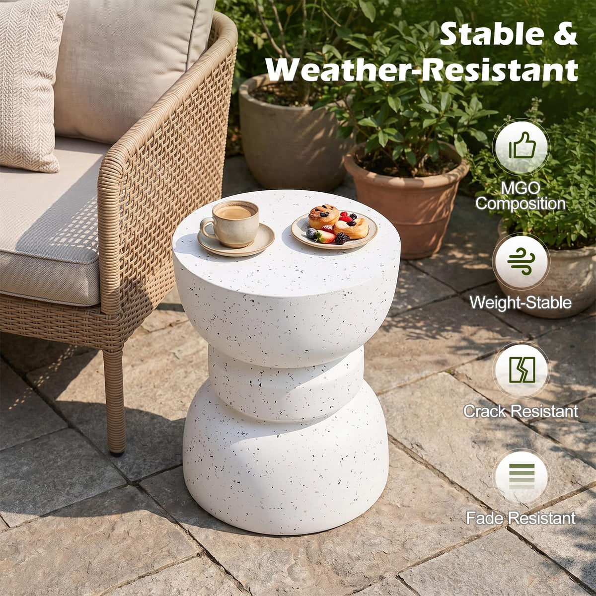 35.5 cm Round Side Table White