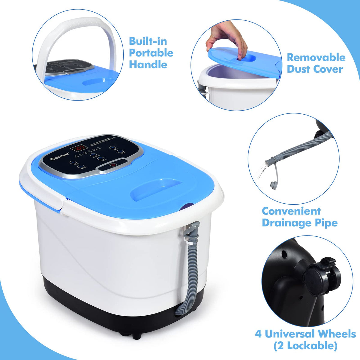 Foot Spa Bath Multifunctional Electric Foot Baths Machine with LED Display