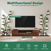 Indoor Plant Stand with Grow Lights, 146CM Tall 8-Tier Corner Metal Plant Shelf