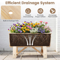 Set of 2 Wood Raised Garden Beds, Half-Barrel Planter Boxes