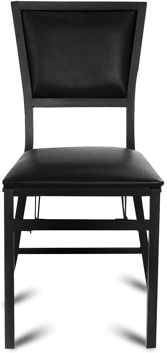 Giantex Folding Chairs, Set of 2 Folding Chairs, Metal Dining Chairs, Foldable Chairs w/ Sponge Padded Backrest & Seat Cushion