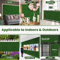 12 Pieces 51 x 51cm Artificial Grass Wall Panels Faux Green Moss Panels