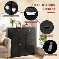 Giantex Bathroom Floor Cabinet, Large Storage Cabinet with 4 Drawers