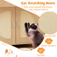 Cat Litter Box Enclosure, Hidden Cat Washroom Furniture w/Drawer