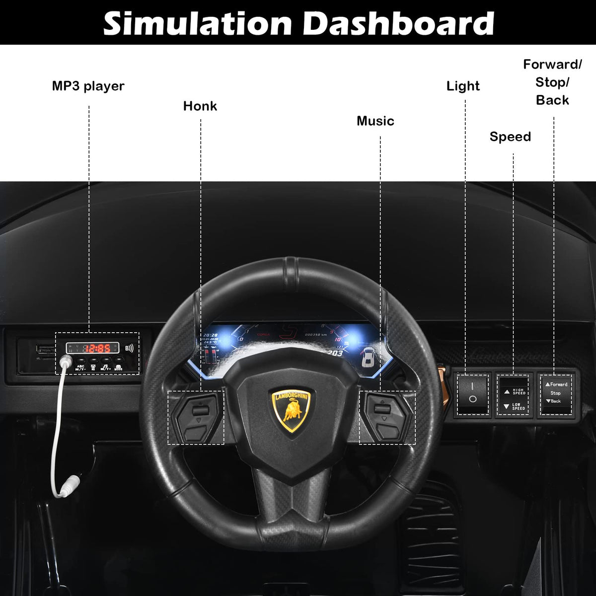 Lamborghini Licensed 12V Kids Ride On Car, Children Electric Ride-on Vehicle