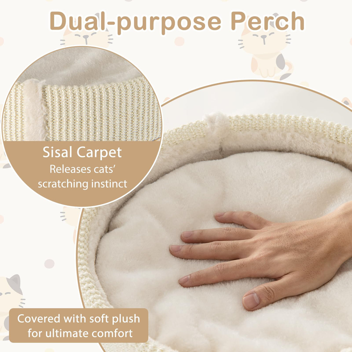 4-Story Cat House for Multiple Cats 112 cm Elevated Cat Cave Bed