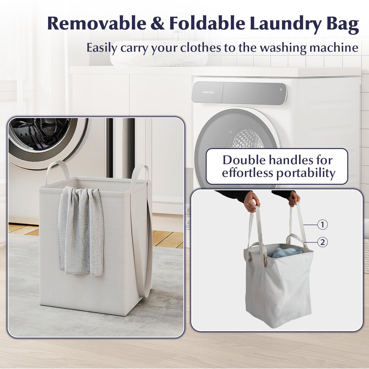 Tilt-Out Laundry Hamper Cabinet Freestanding Bathroom Storage Cabinet with 1/2 Shelf