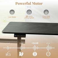 Electric Standing Desk with 3 Memory Height Settings and 2 Hanging Hook