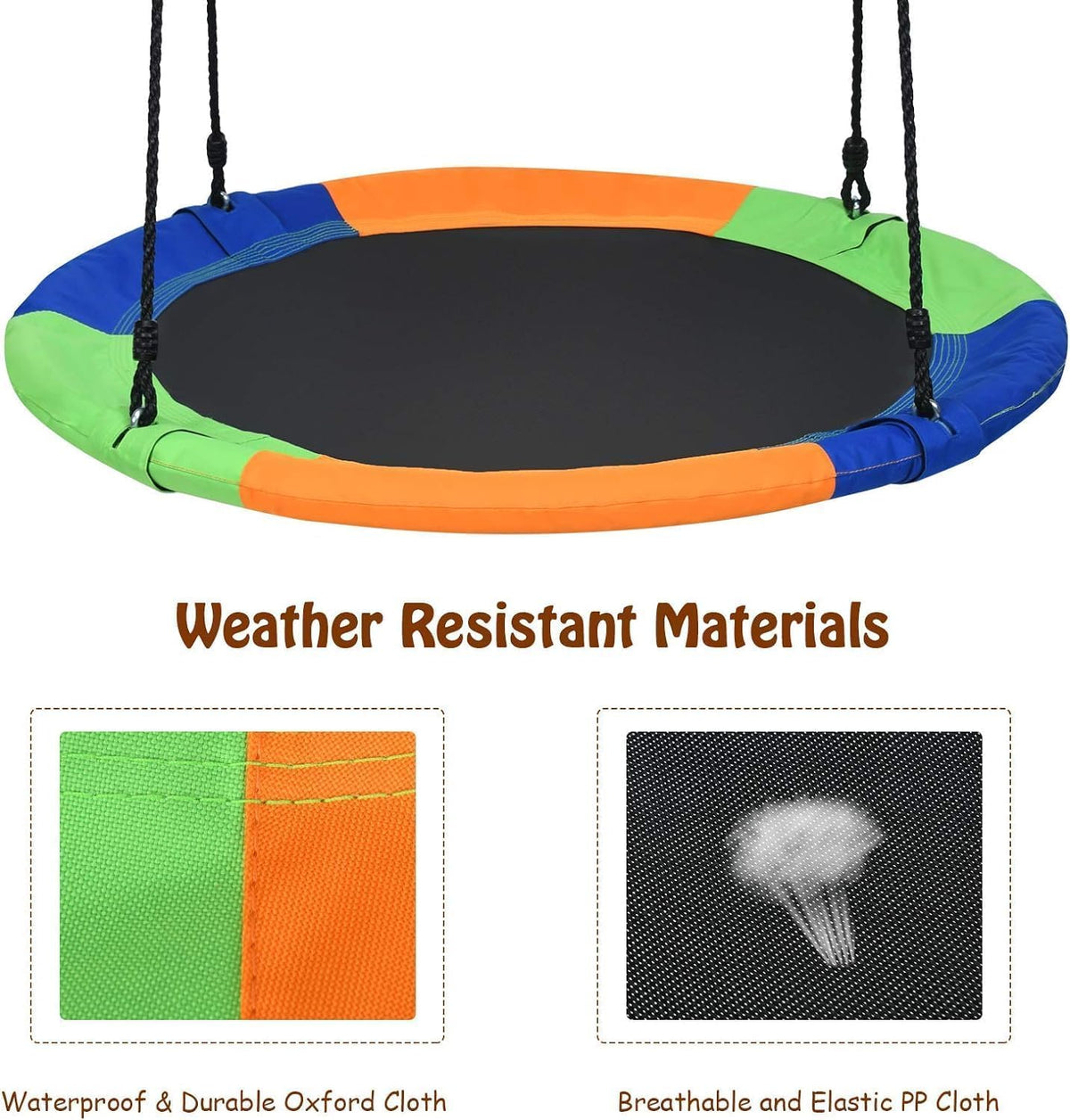 100 cm Flying Saucer Tree Swing for Kids, Play Swing